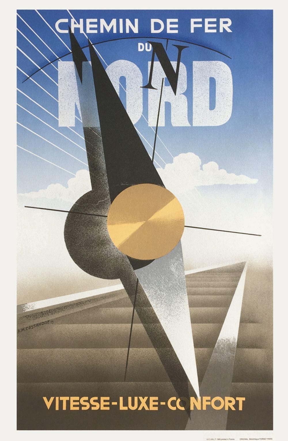 1980s After Adolphe Cassandre Chemin De Fer Du Nord Lithograph Poster photo furniture