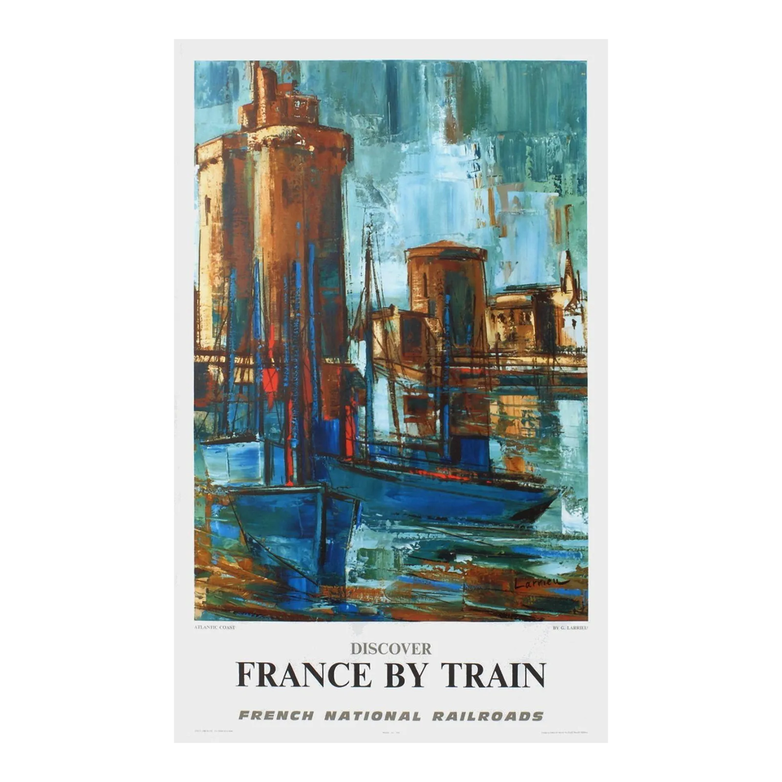 1968 Gaston Larrieu Discover France By Train French Railroads Poster