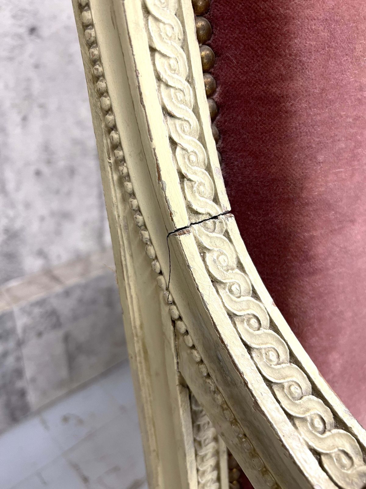 555.0 Shabby Chic Antique French Canape Sofa Bench photo