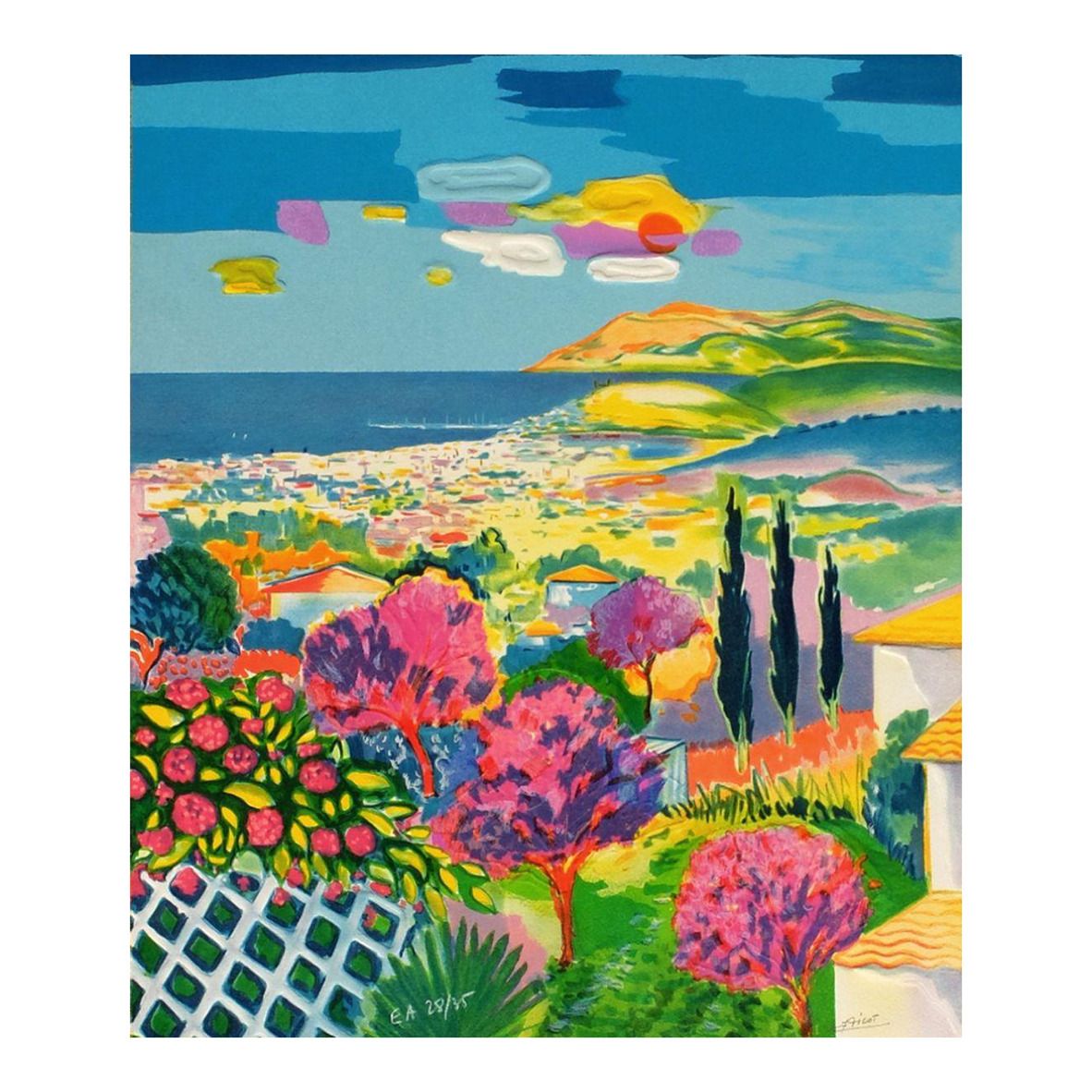 1990 Jean Claude Picot French Riviera Lithograph