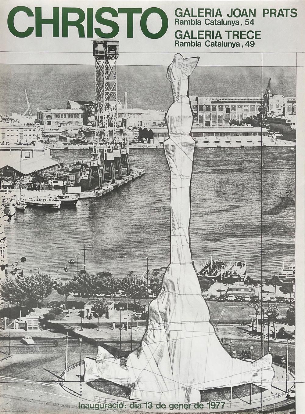 1977 Christo Javacheff & Jeanne Claude Barcelona Lithograph Poster