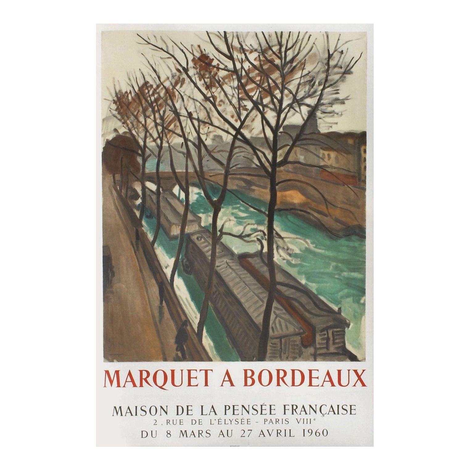 1960 Albert Marquet Maison De La Pensée Française Lithograph Poster