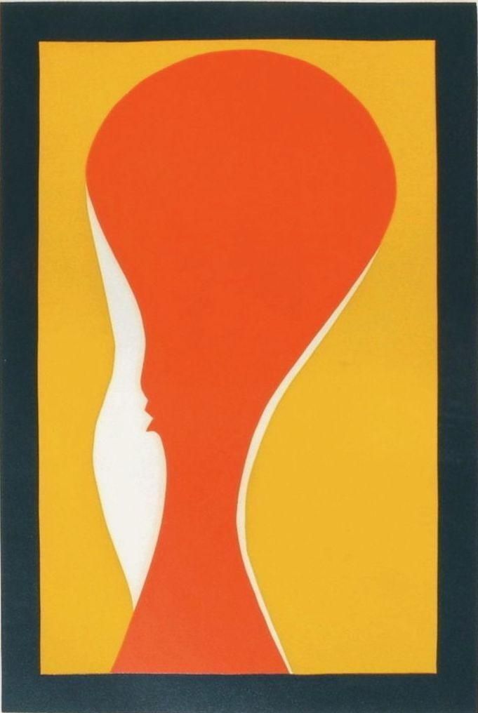 1972 "Pur Profil De L'aimée" Linocut By André Verdet
