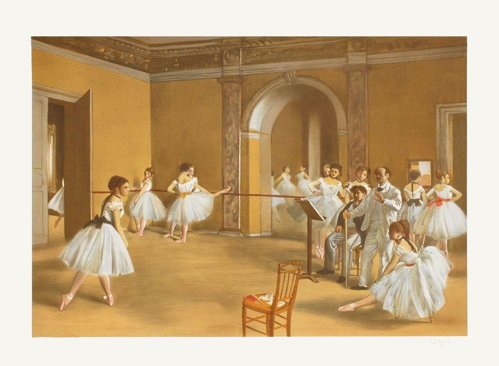 1980s After Edgar Degas Ballet Pupils At Paris Opera Lithograph photo furniture