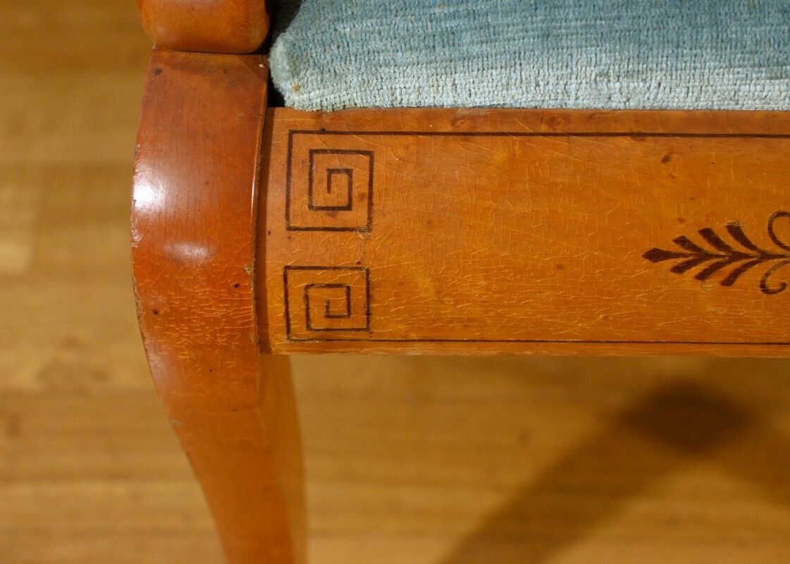 1520.0 Pair Of Charles X Style Speckled Maple Armchairs – Mid 20th Century photo