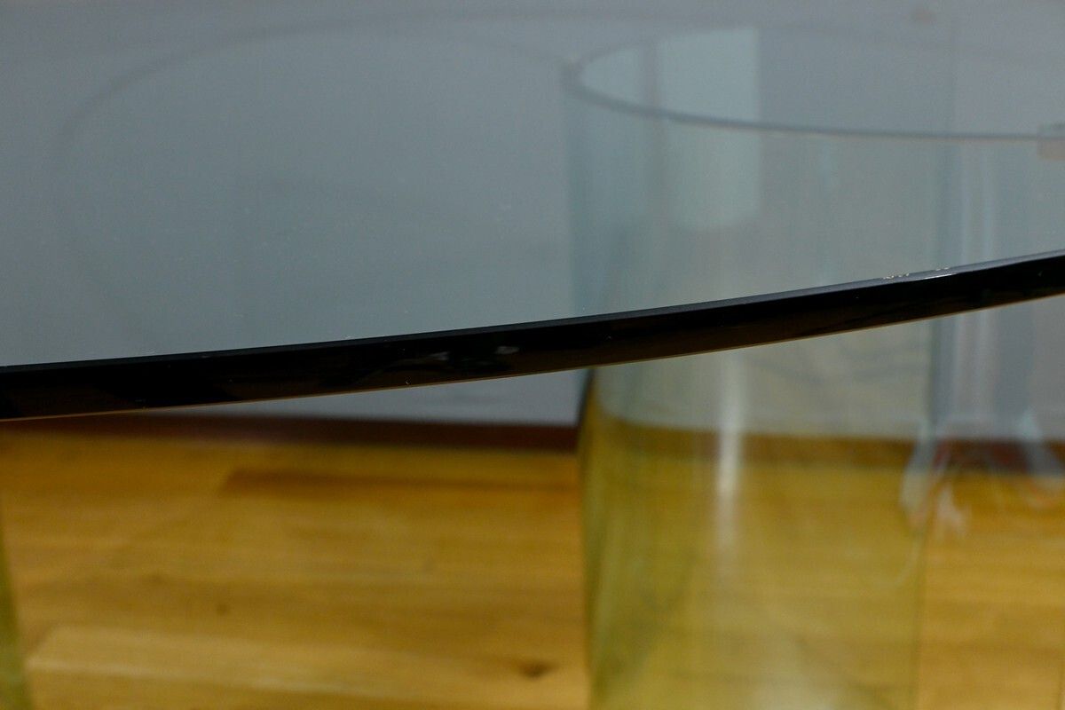 2240.0 Oval Glass Table, Attributed To Fiam, Italy – 1980 photo