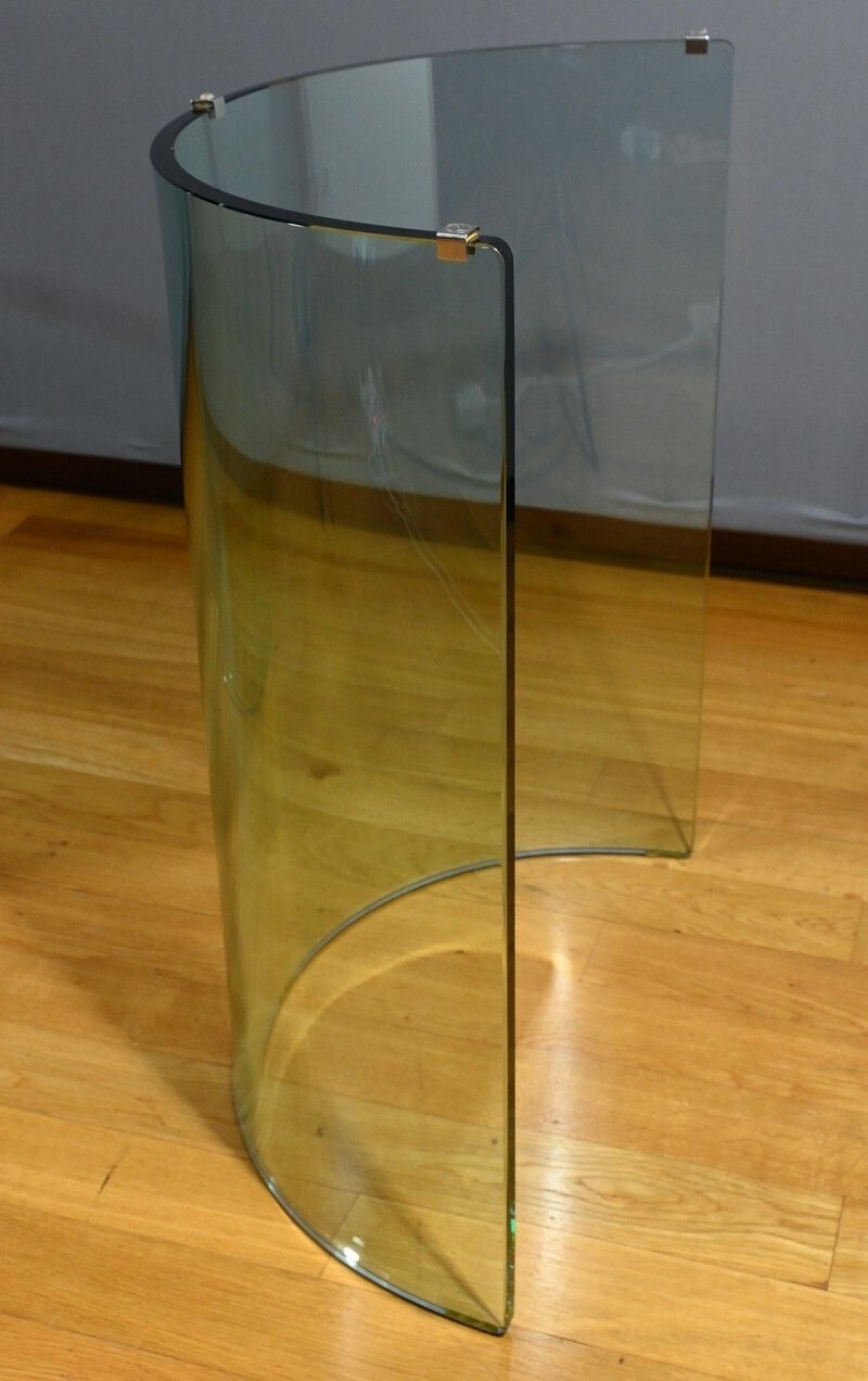 photo buy Oval Glass Table, Attributed To Fiam, Italy – 1980