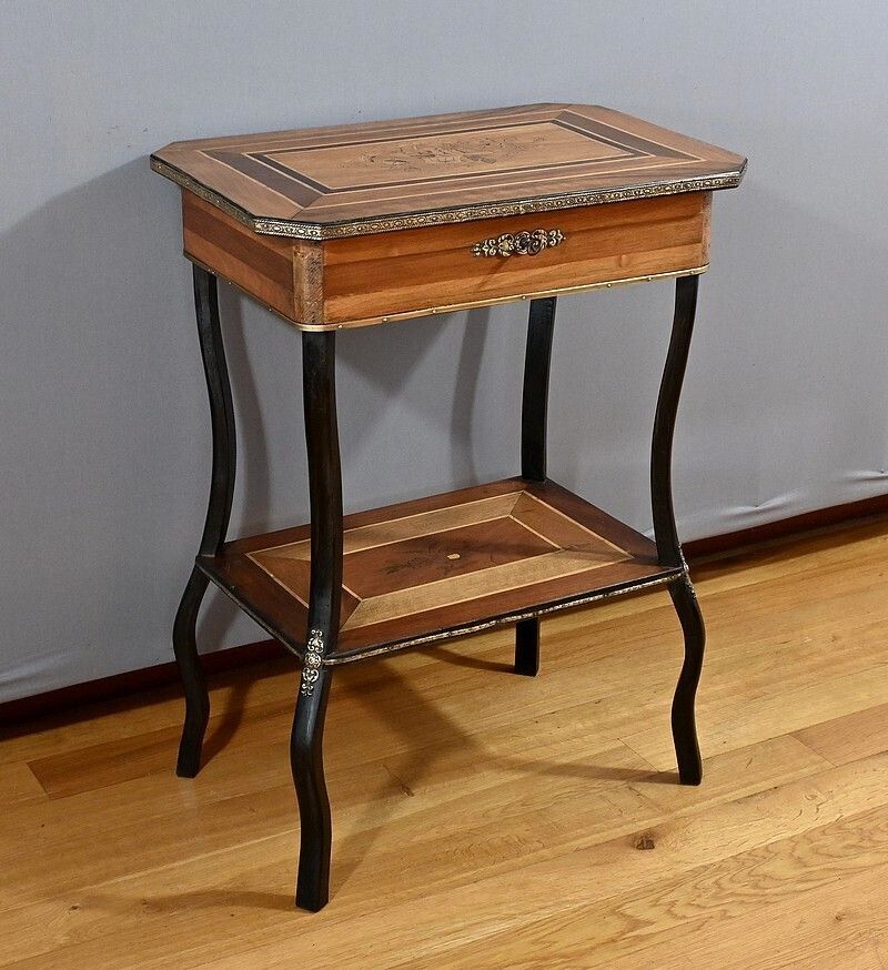 Work Table In Marquetry, Napoleon III Style   End Xixth photo for sale