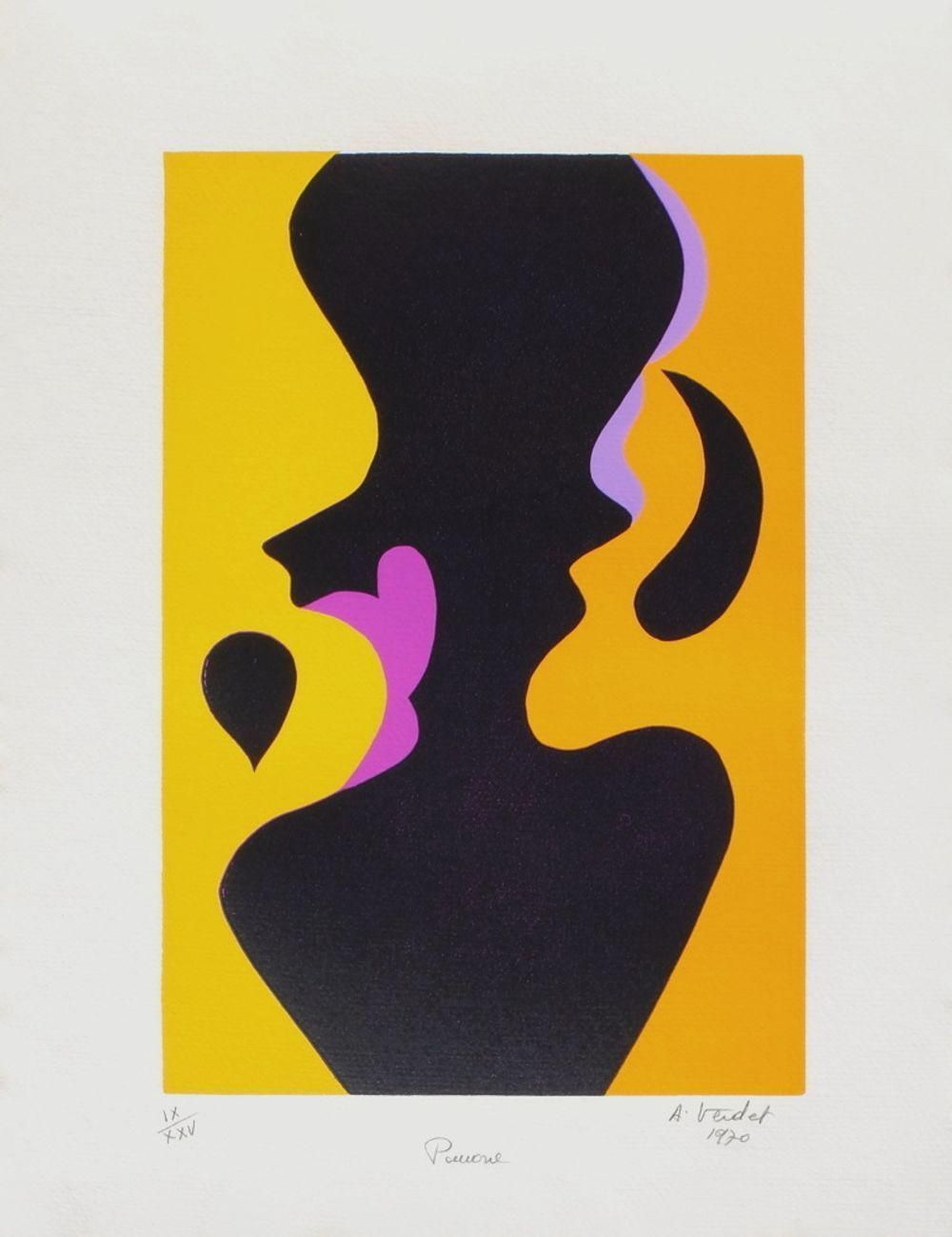 1970s "Pomone" Linocut By André Verdet photo furniture