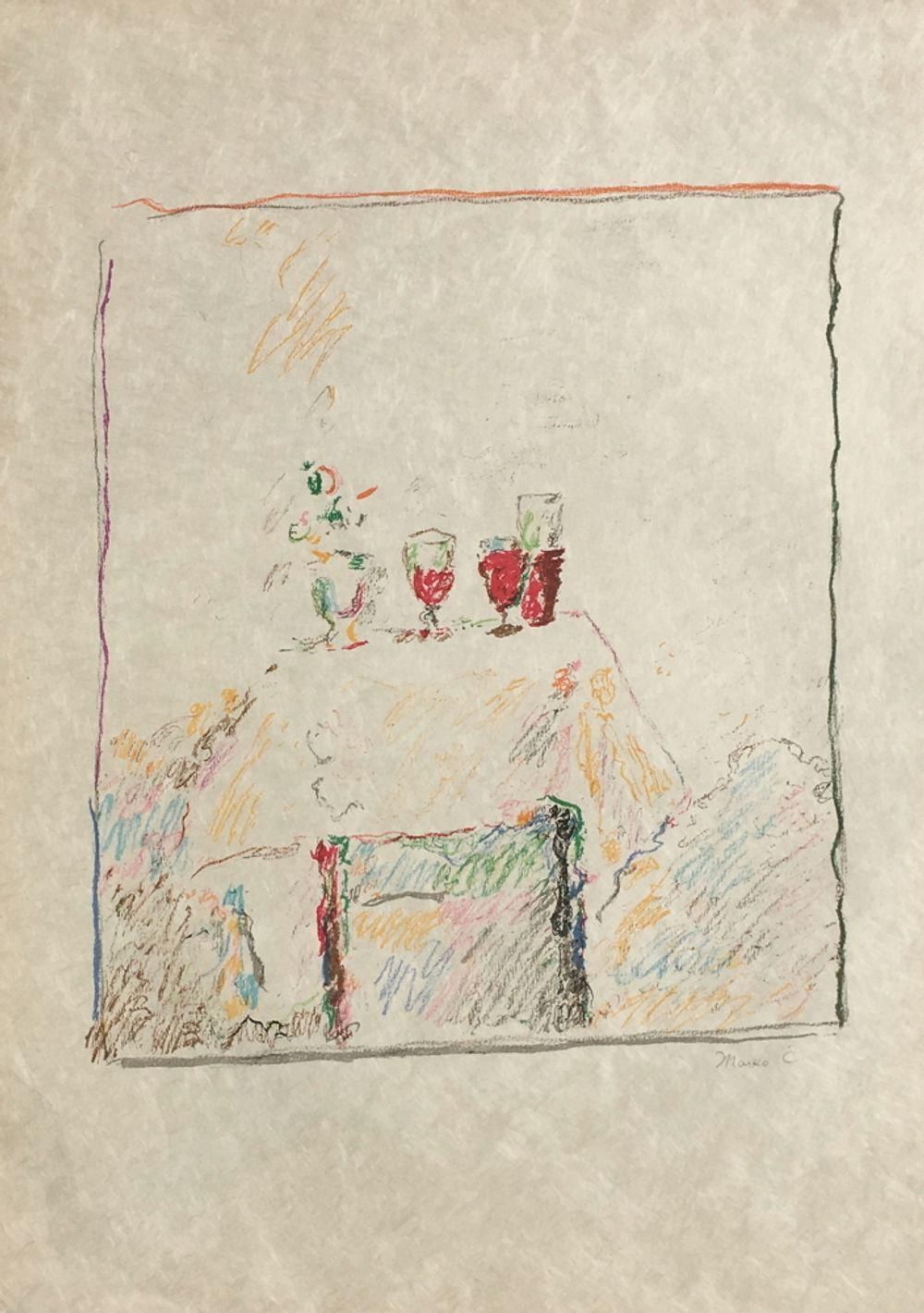 1970s Still Life Lithograph By Marko Celebonovic