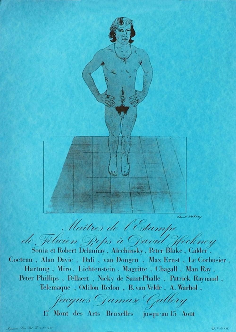 1980s David Hockney (After) Jacques Damase Exhibition Poster