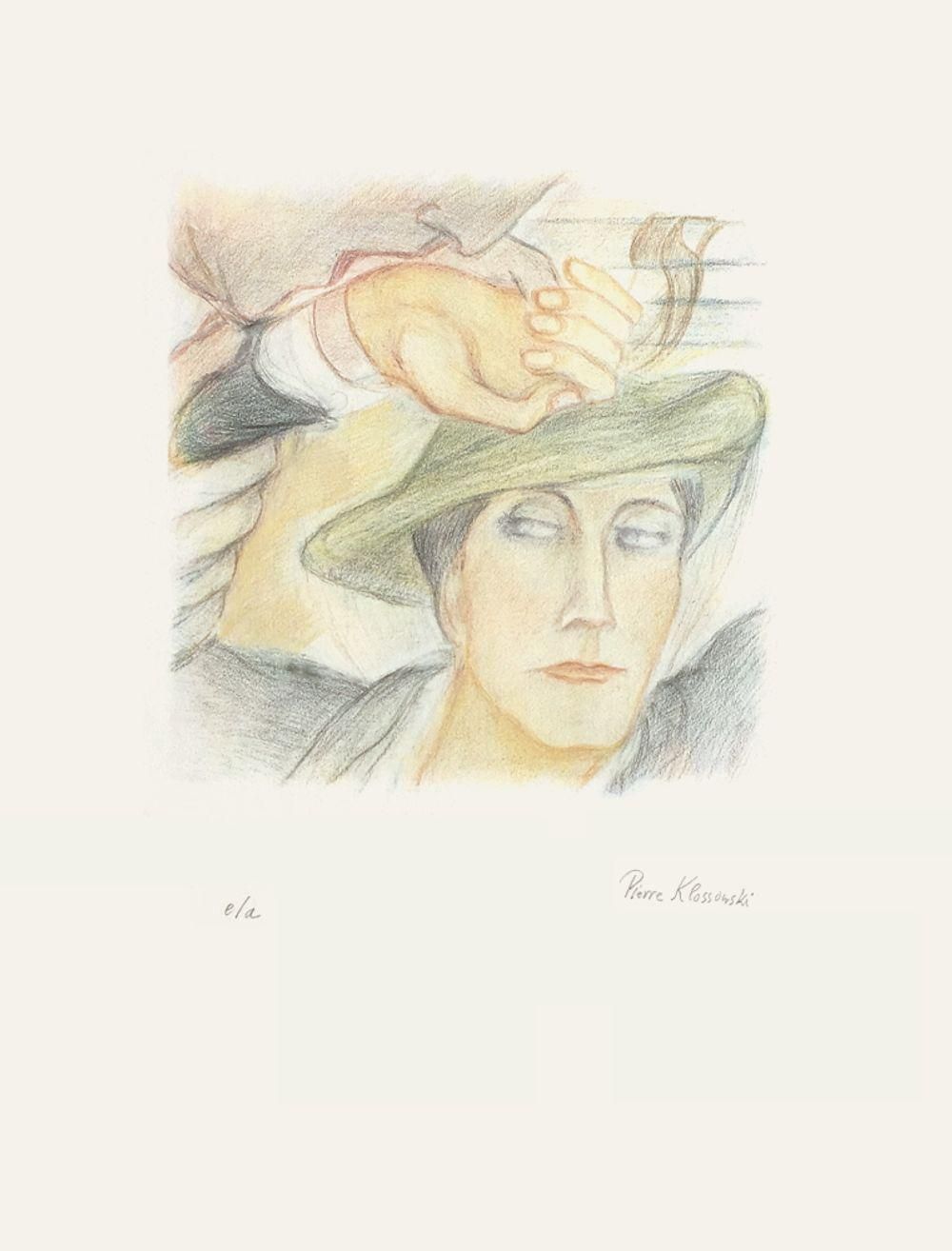 1989 Pierre Klossowski Roberte's Portrait Lithograph photo furniture