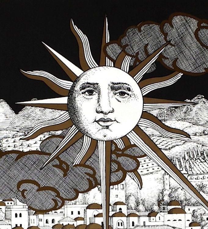 1993 Piero Fornasetti (After), Sun In Jerusalem photo furniture