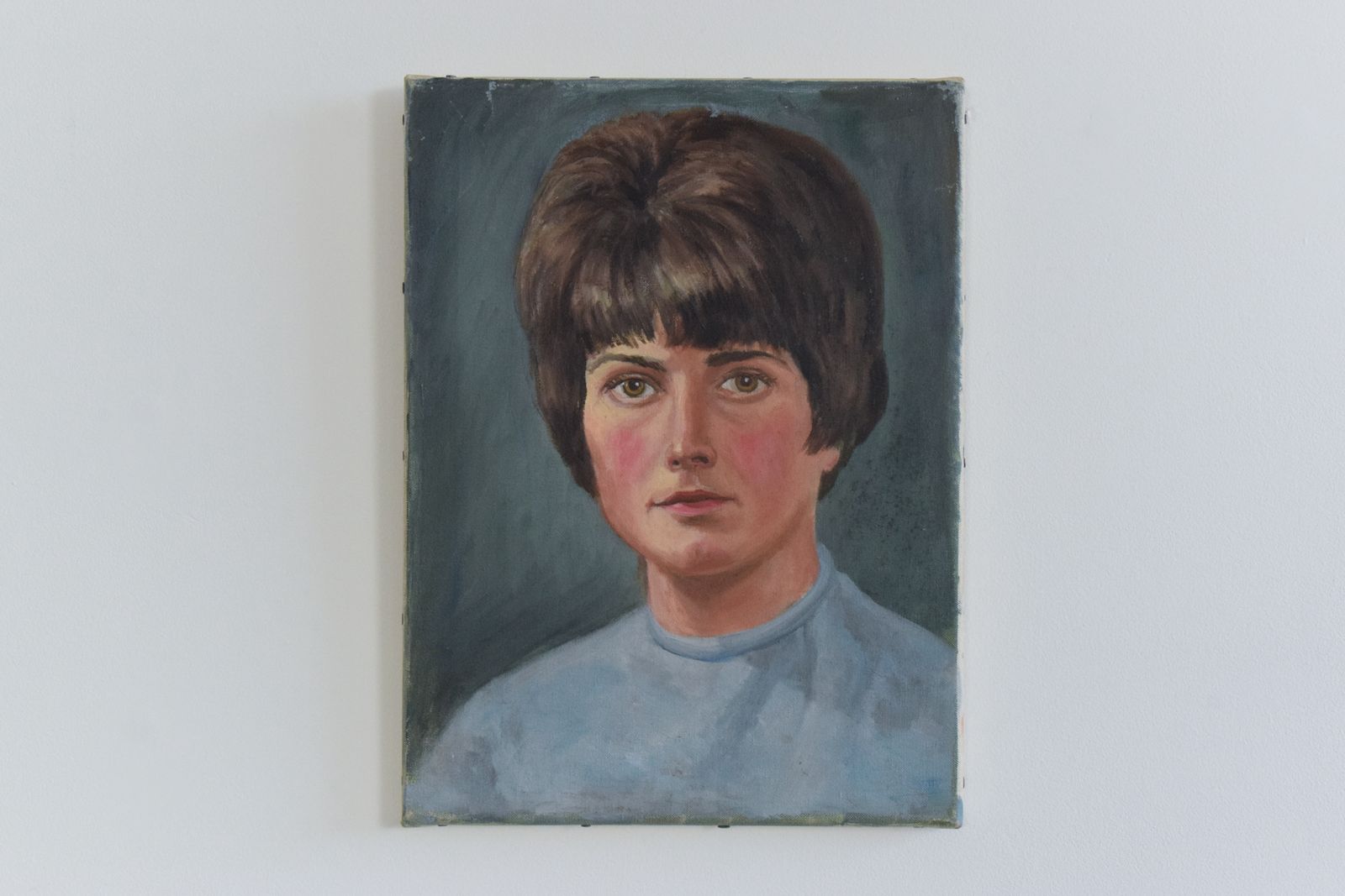 Vintage Original Small 1960s Oil On Canvas Female Portrait Painting photo 245.0