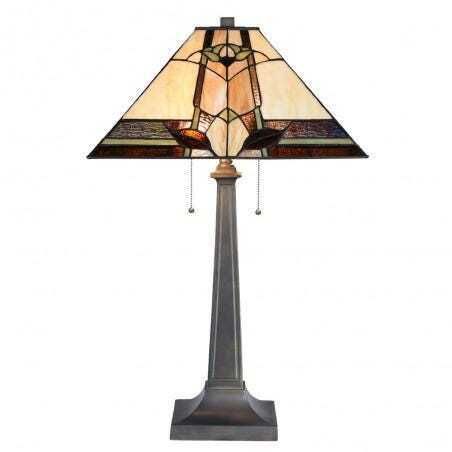 Vintage Inspired Tiffany Art Deco Table Lamp: Stained Glass Floral Design For Home & Office Decor photo for sale