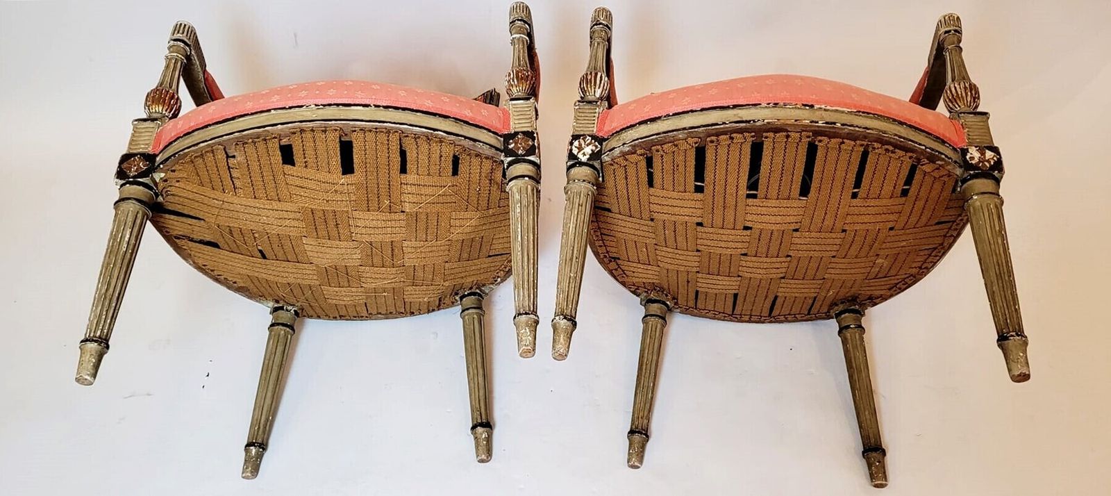 Pair Of Directorial Armchairs   Patina In Green Tones photo Furniture
