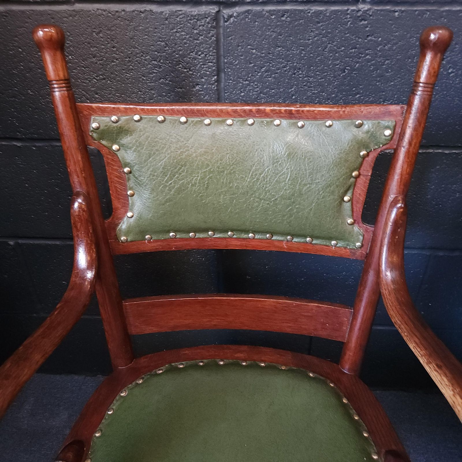 Edwardian Oak Swivel Desk Chair photo vintage