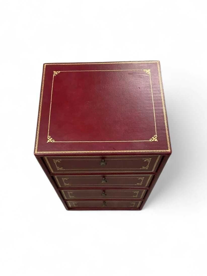 Small Storage Unit Covered In Shingle Leather, Circa 1970 photo for sale