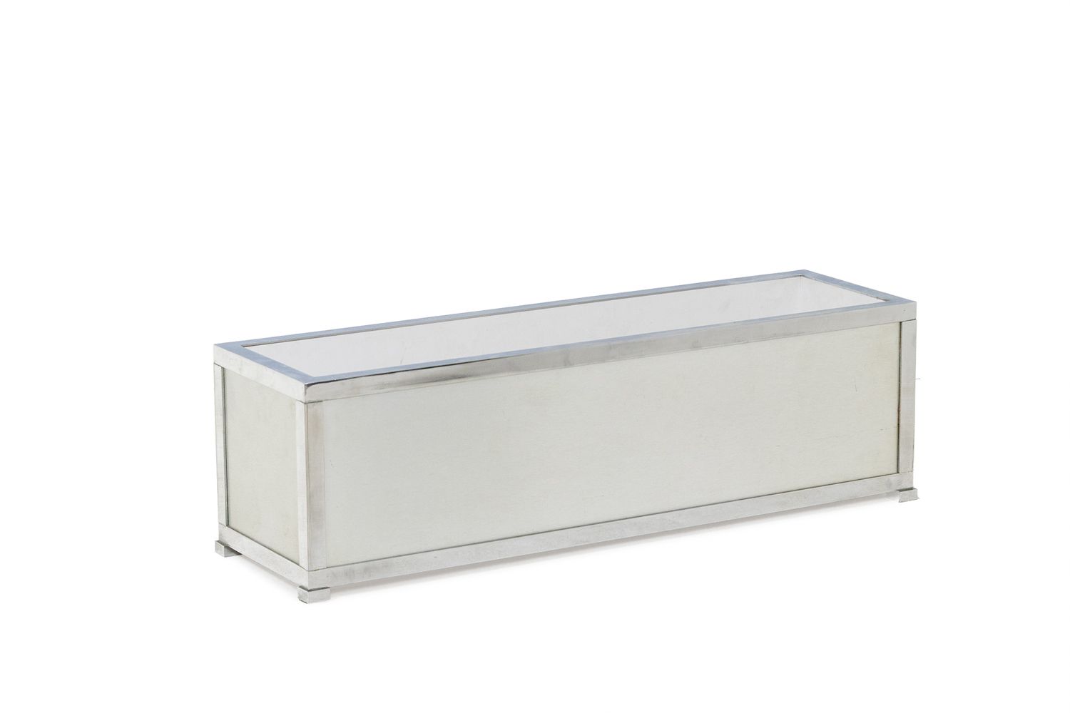 Maison Jansen. Brushed Aluminum And Metal Planter. 1970s