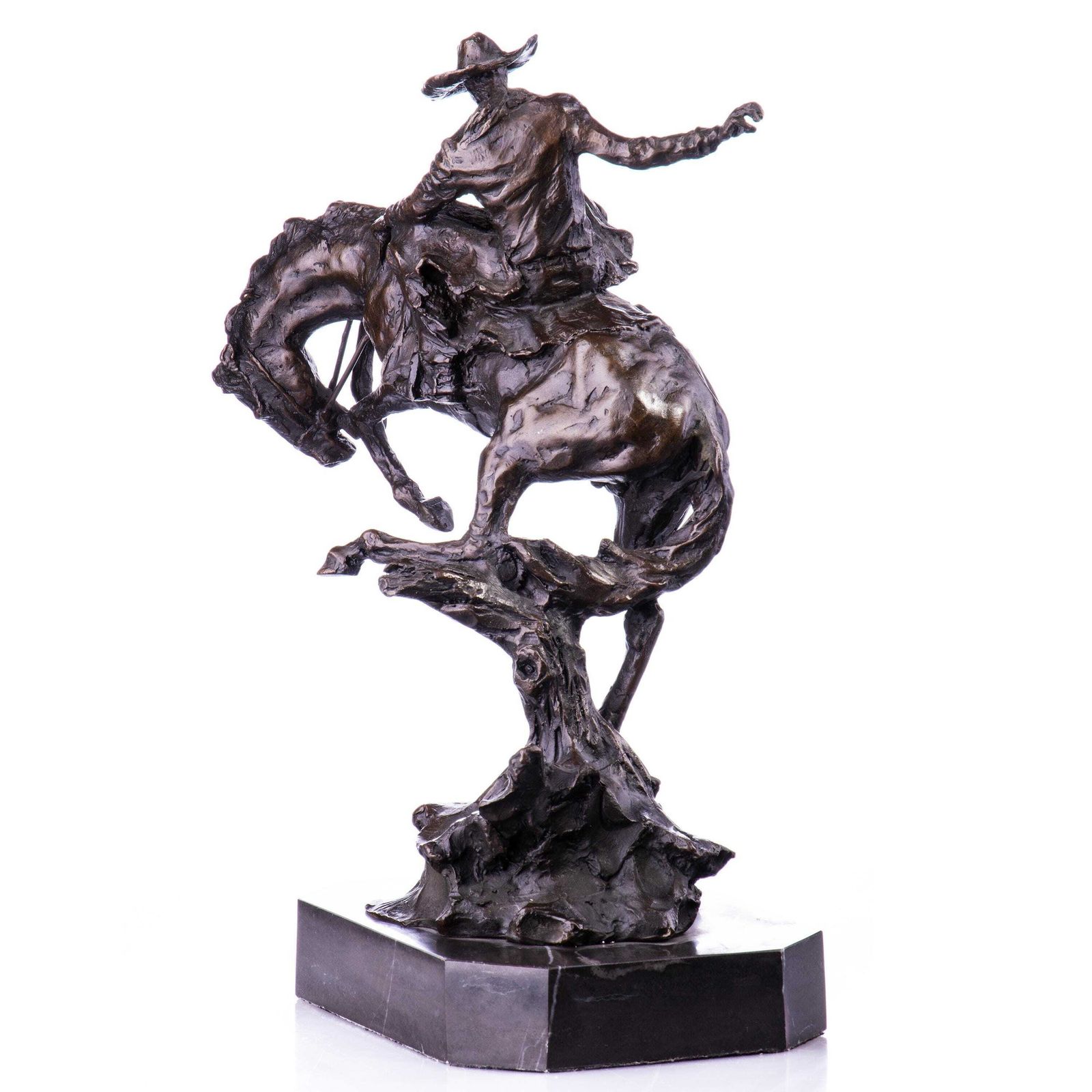 Bronze Rodeo Rider On Horse – Dynamic Western Sculpture photo furniture