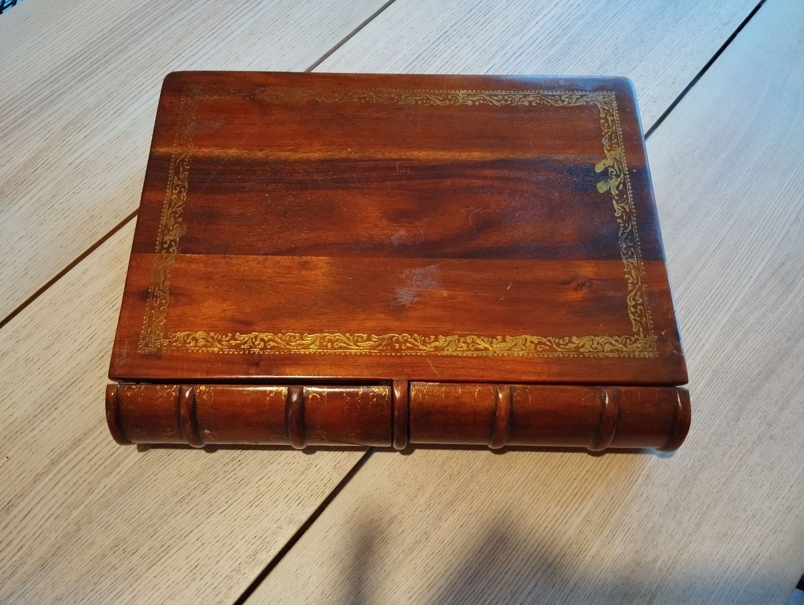 Mahogany Faux Book With Draws  "The Quiver 1882" By Maitland Smith photo for sale