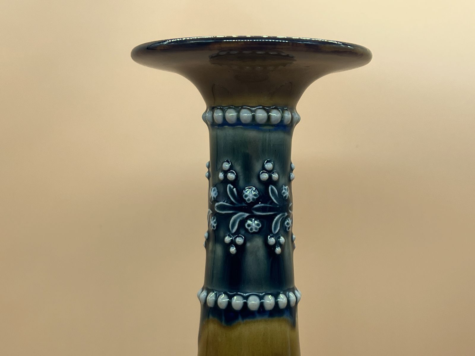 Impressive Large Art Nouveau Doulton Lambeth Vase. Height 16". 4886y. C1900. photo furniture