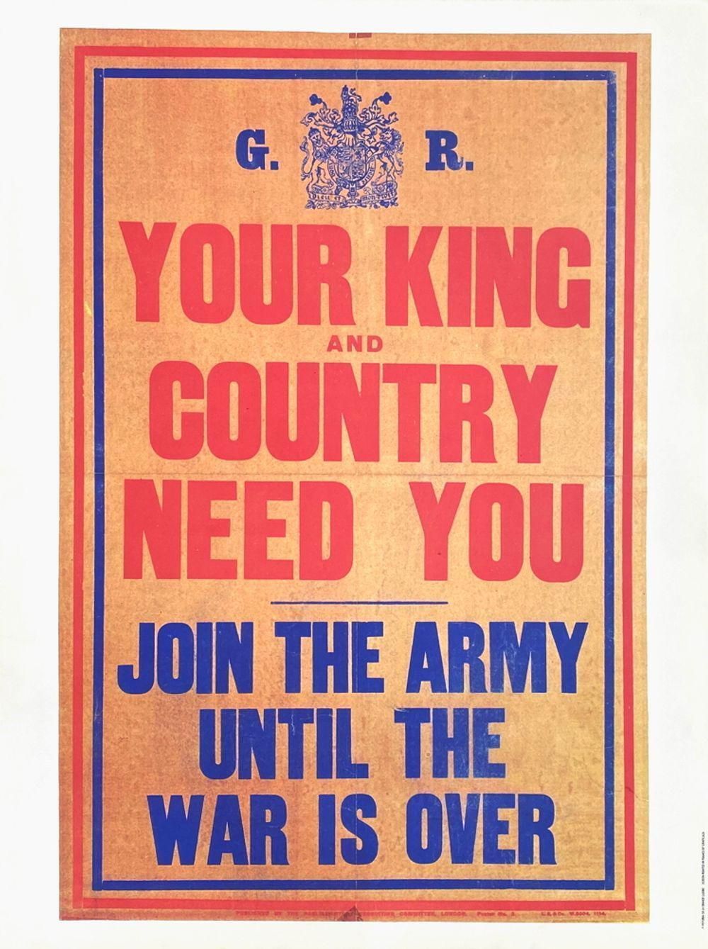 1980 Your King And Country Need You Screenprint Poster