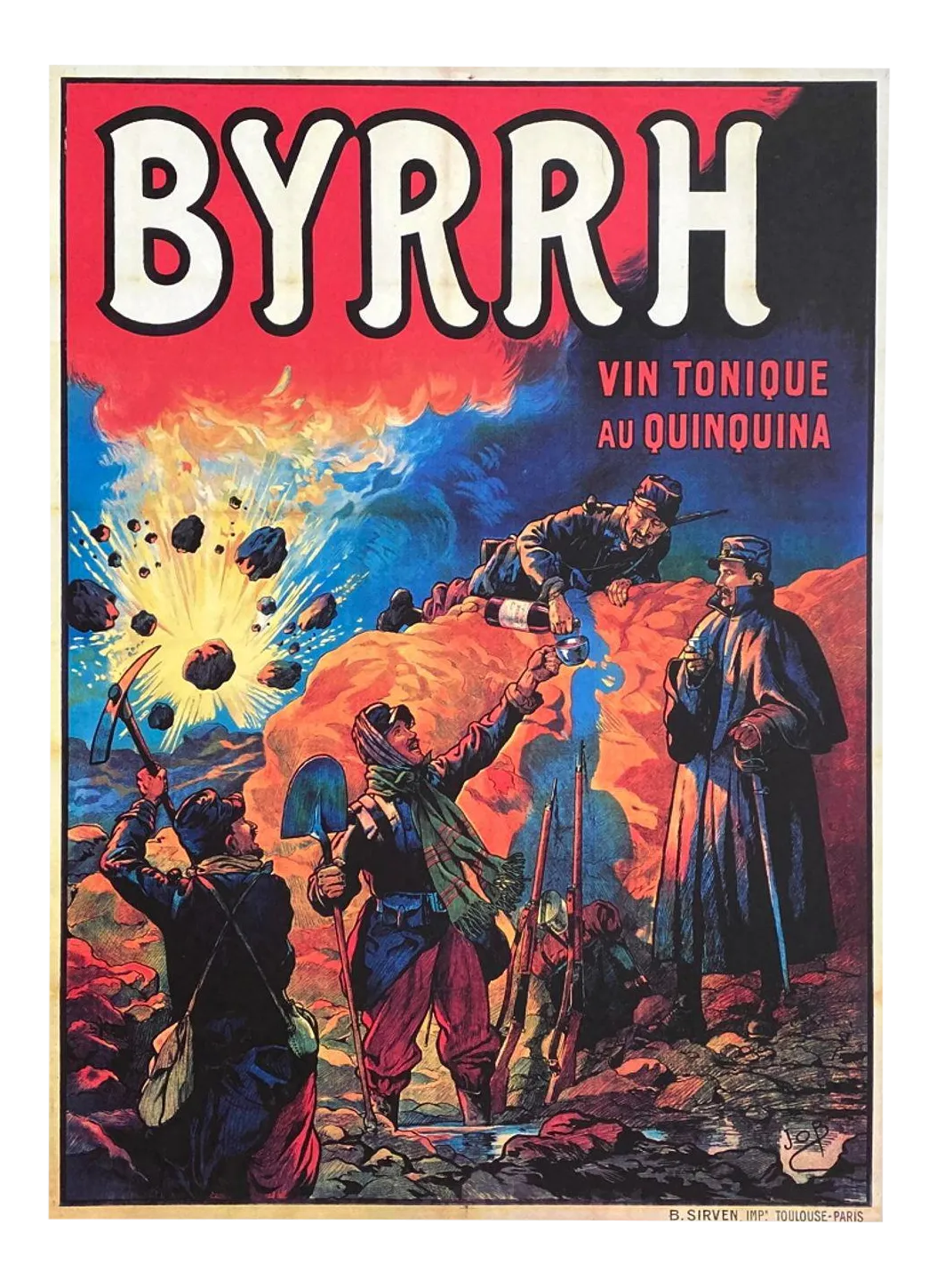 1980 Vin Tonique Byrrh After Job Art Deco Screenprint Poster photo furniture