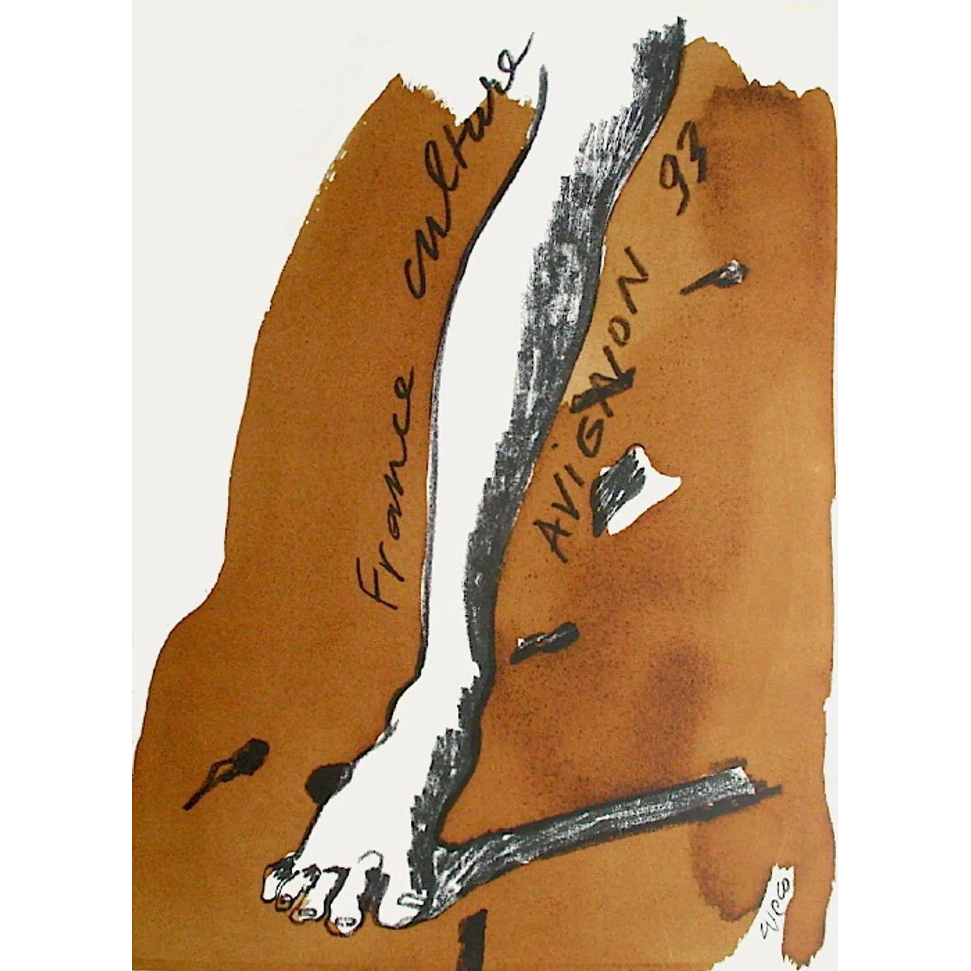 1993 Henri Cueco Festival D'avignon Screen Print Poster photo furniture