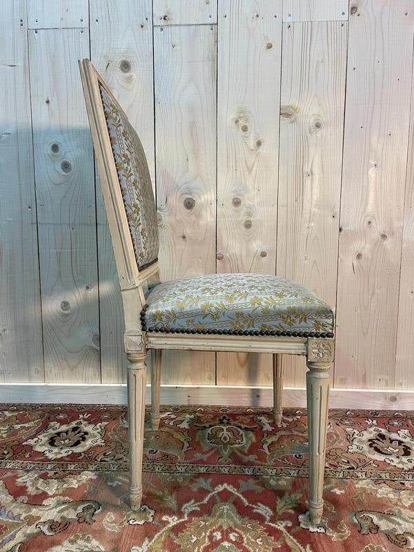 Suite De 6 Chaises Louis XVI. Rechampi Beige photo buy