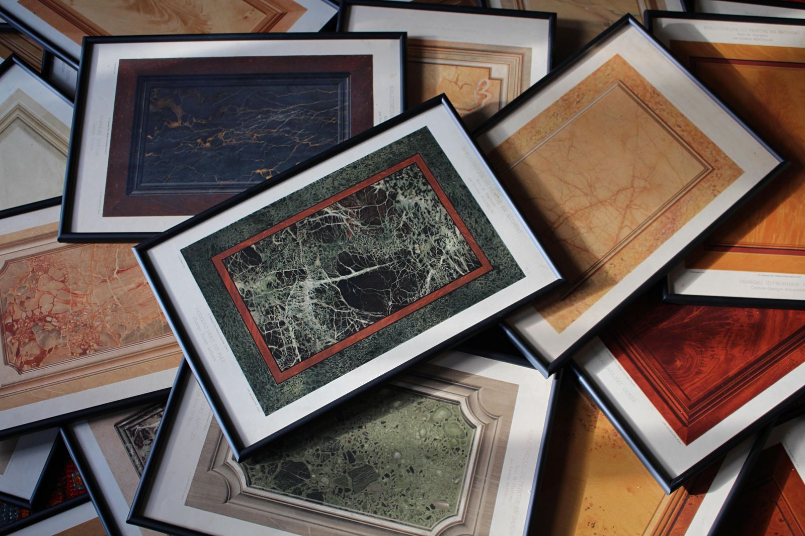 25 Chromolithograph Plates "New Models Of Wood & Marble" By Eugène Berthelon photo vinterior