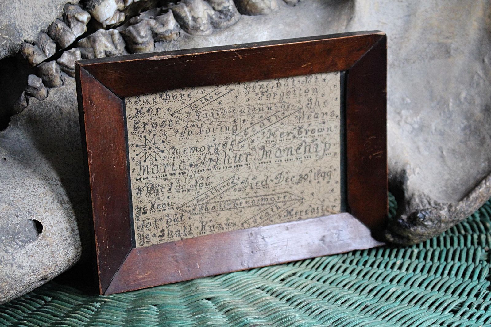 photo for sale Late 19th C Memento Mori Calligraphy In Memory Of Maria Arthur Manchip Died 1899