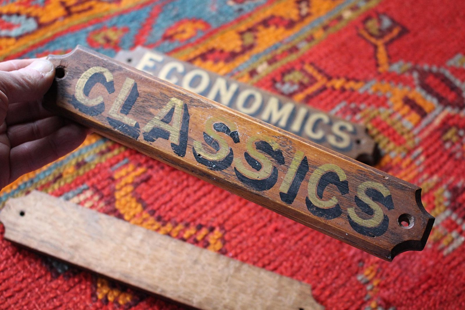 photo furniture Early 20th C School Classroom Plaques Classics, English, History & Economics