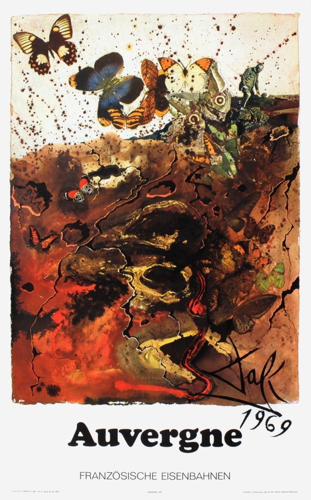 1969 Salvador Dali Sncf Auvergne Poster
