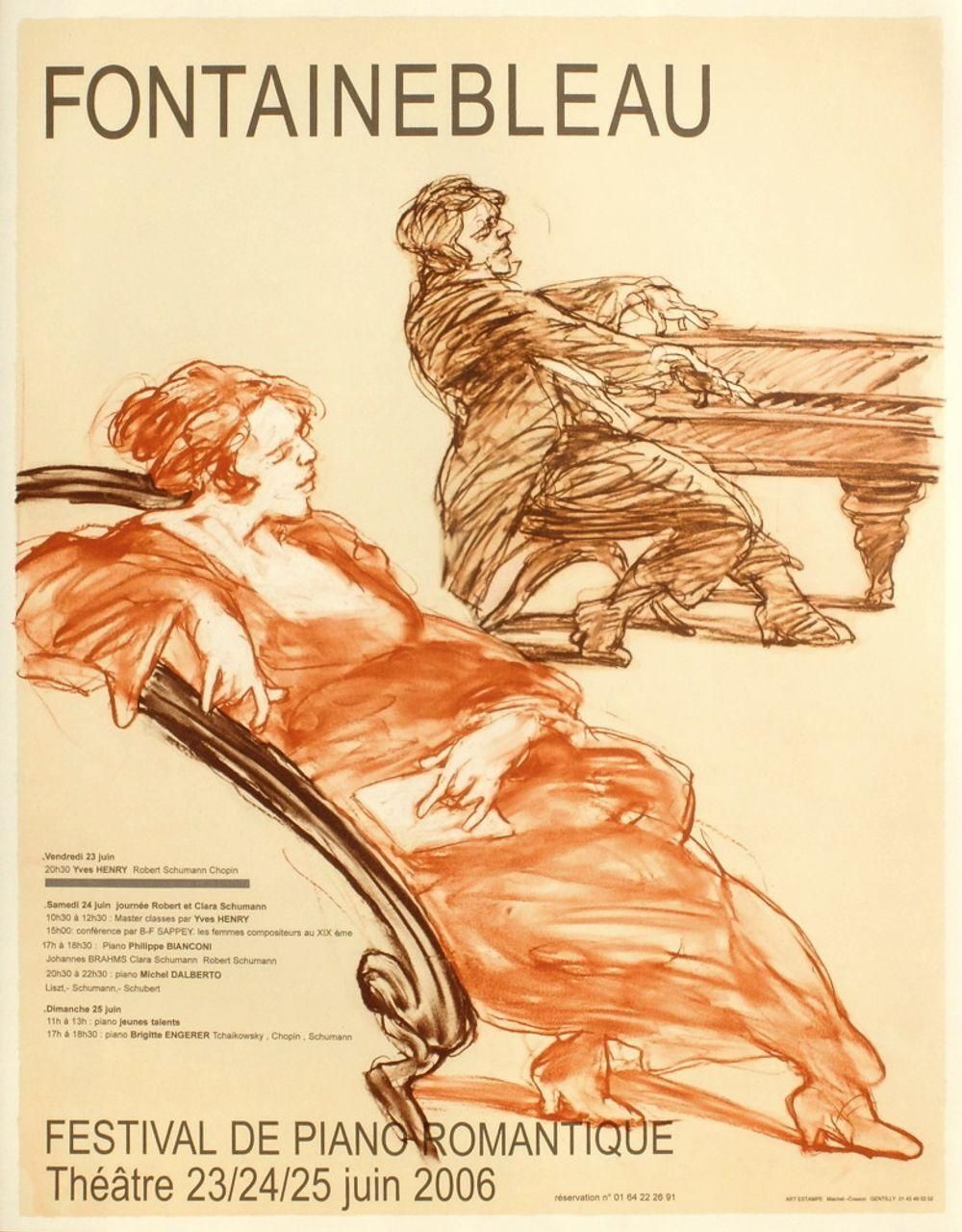 2006 Claude Weisbuch Romantic Piano Festival Lithograph Poster photo furniture
