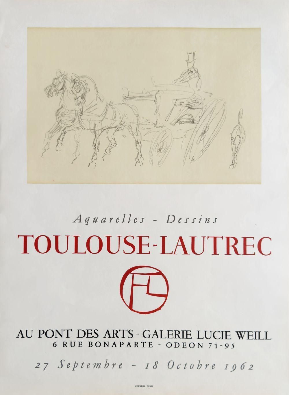 1962 Henri Toulouse Lautrec Lucie Weill Gallery Lithograph Poster photo furniture