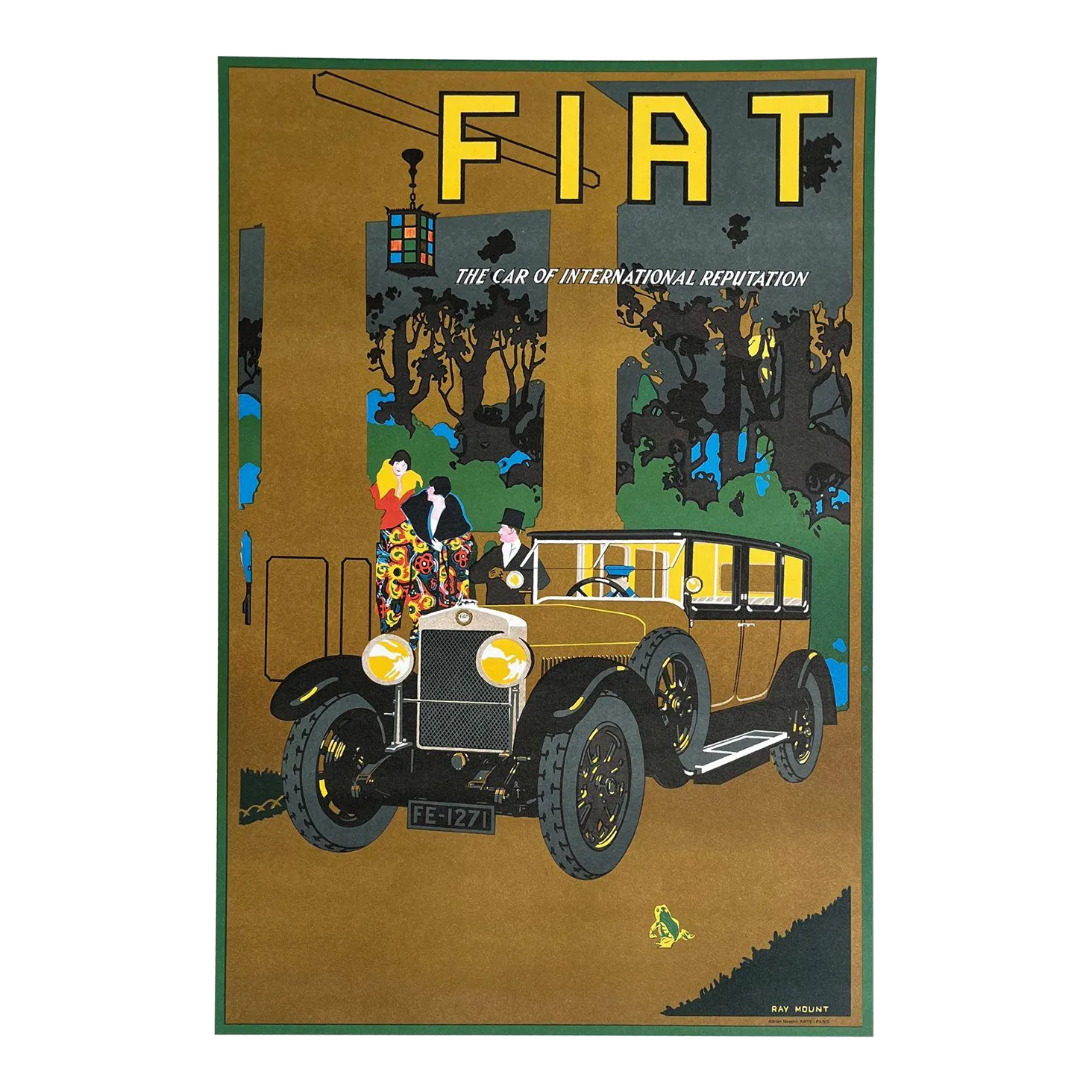 1922 Fiat Advert By Ray Mount (1980s Lithograph Reissue)