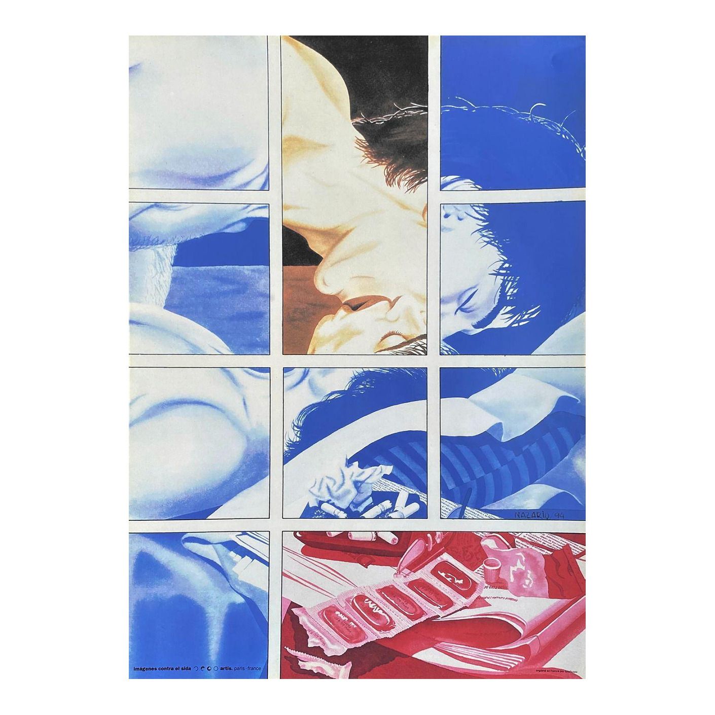 1994 Israël Nazario Kiss Screen Print Poster
