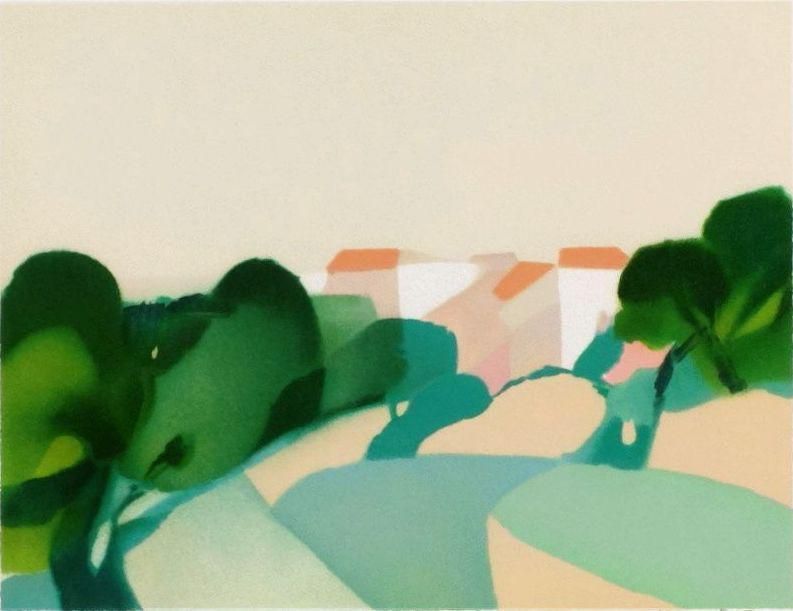 1980s Alfred Defossez, Noon In Saint Tropez, Lithograph photo furniture