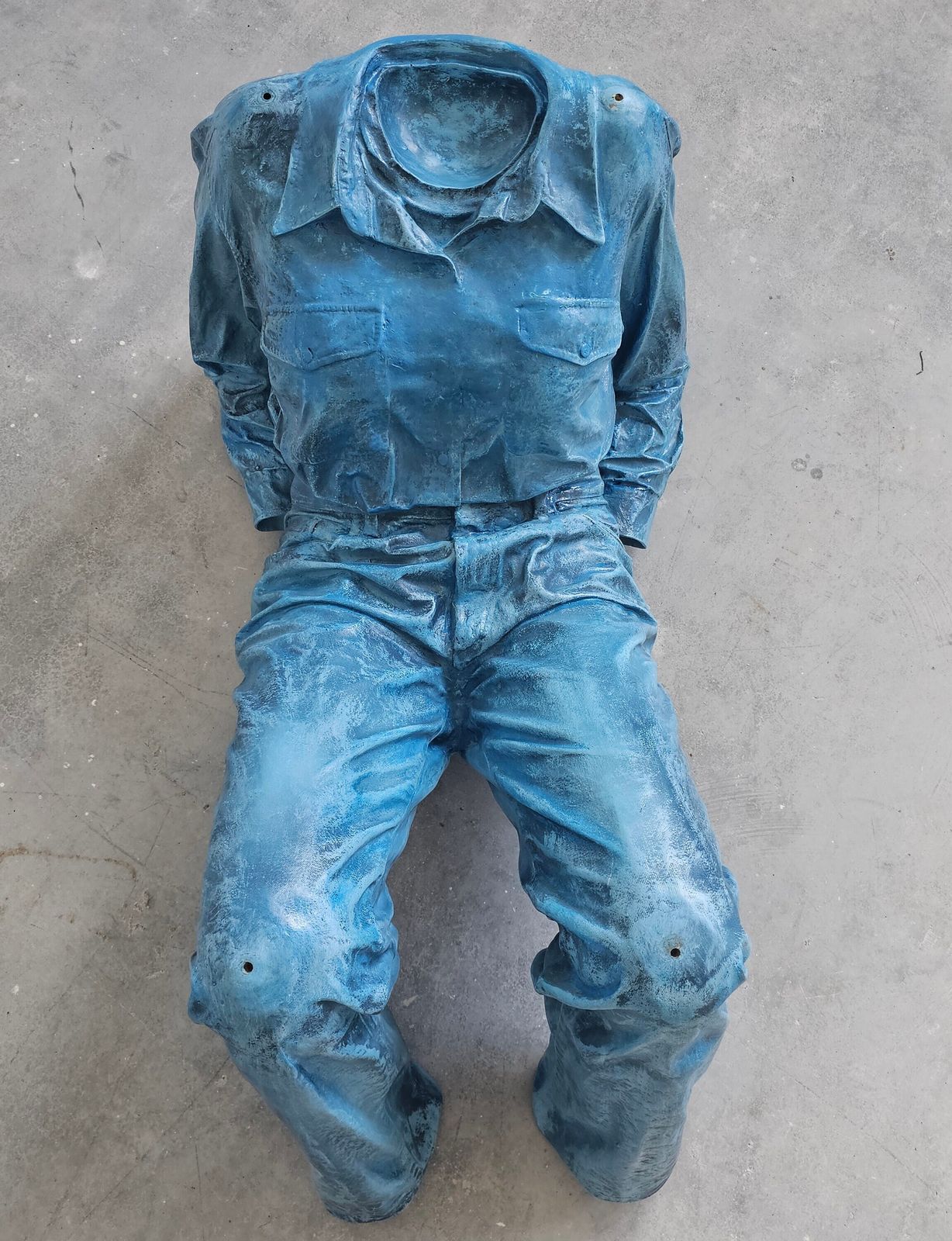Jeanne Pierre Picheny Inspired Pop Art Blue Jeans Coffee Table, Done In Resin With The Glass Top // Made In France In 1980s photo Furniture