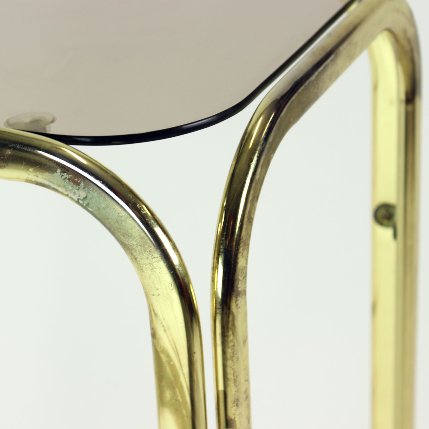High Side Table In Metal With Glass Top, Czechoslovakia 1970s photo for sale