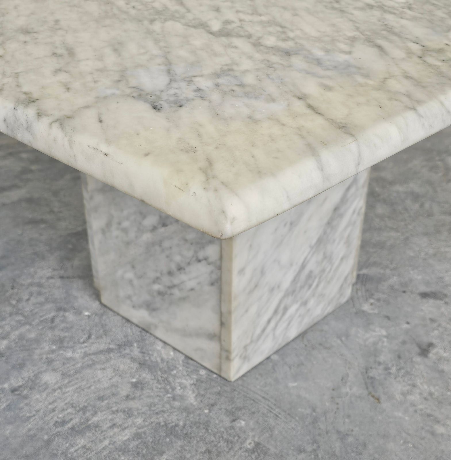 Postmodern Cat Eye Coffee Table Done In White Carrara Marble In Style Of Roche Bobois // Made In Italy In 1980s photo Furniture