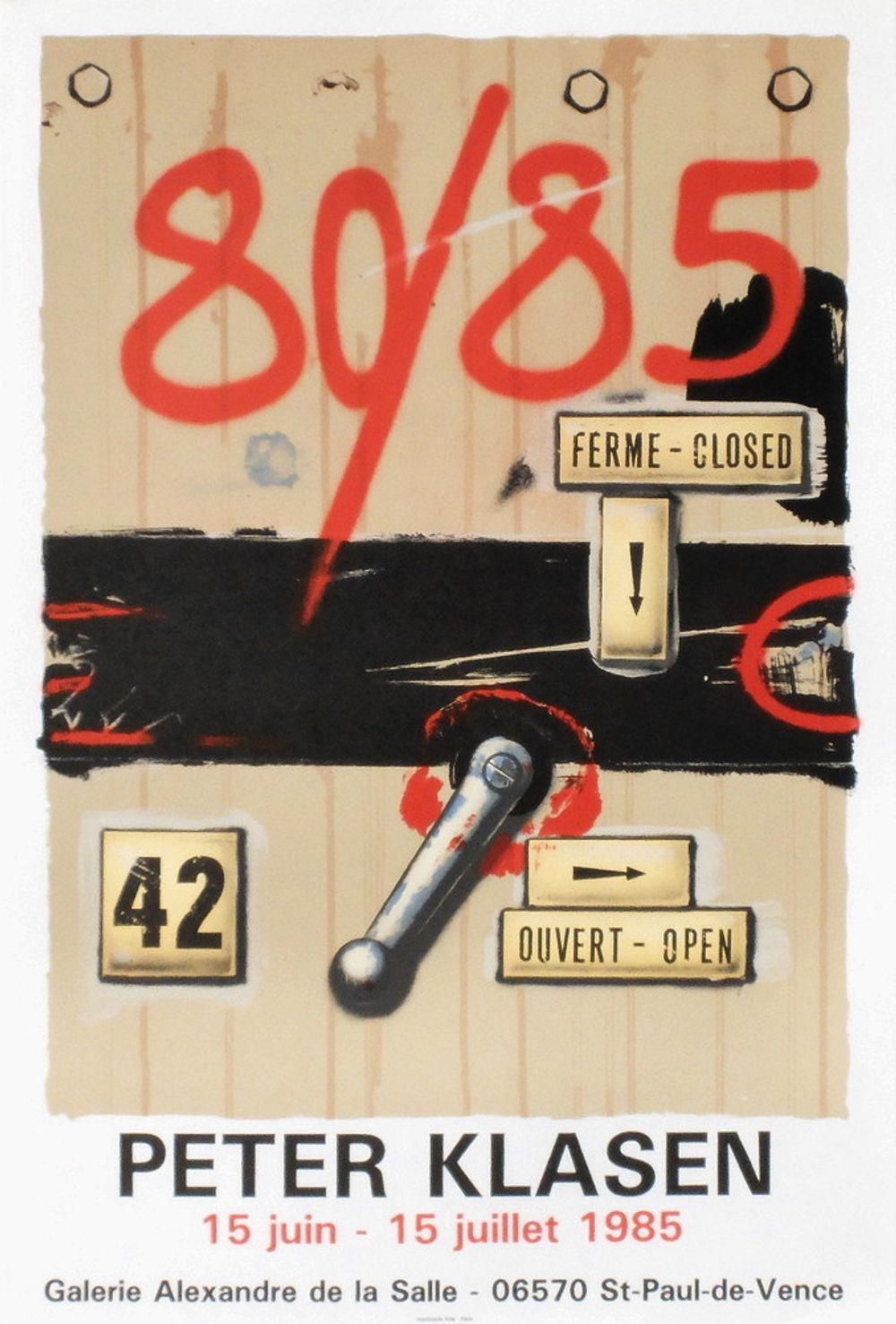 1985 Peter Klasen De La Salle Gallery Lithograph Poster photo furniture