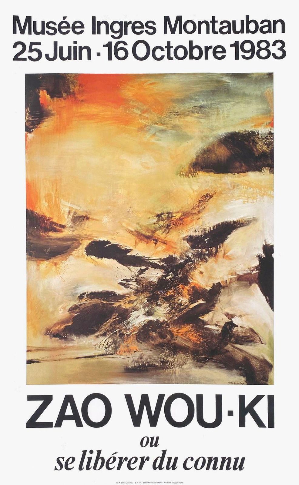 1983 Zao Wou Ki Musée Ingres Montauban Exhibition Poster photo furniture