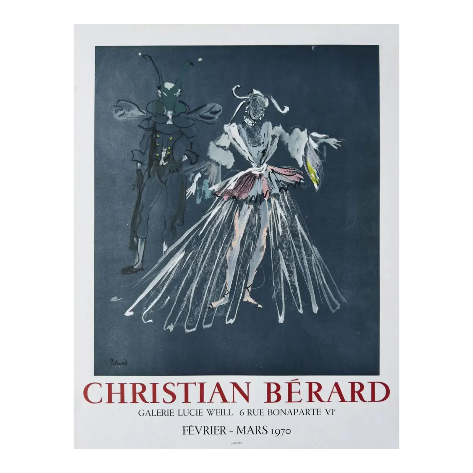 1970 Christian Berard Lucie Weill Gallery Lithograph Poster