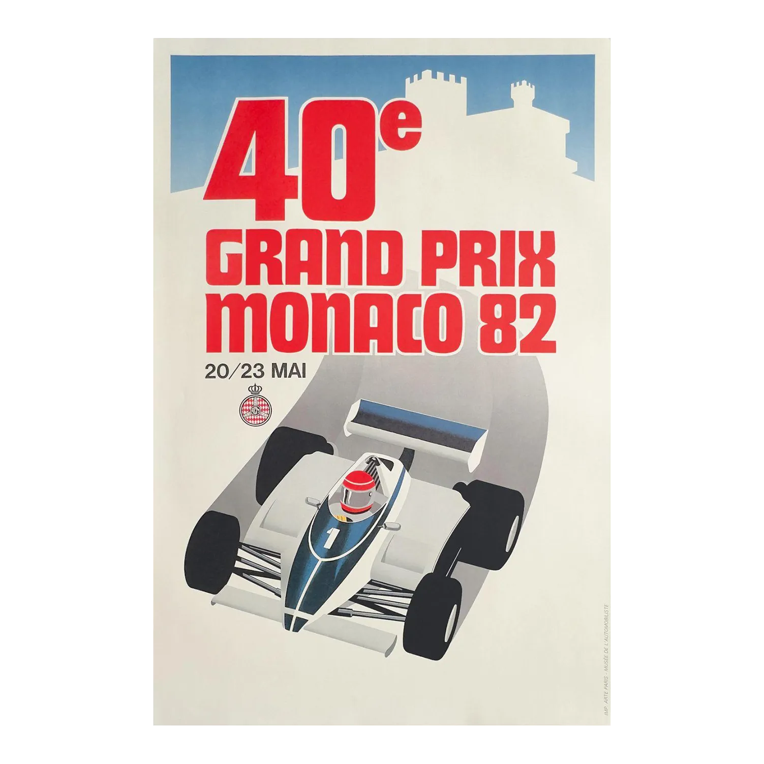 1982 Monaco Grand Prix Automobile Litmonaco Grand Prix Automobile Lithograph Poster Reissue1982 Monaco Grand Prix Automobile Lithograph Poster Reissue