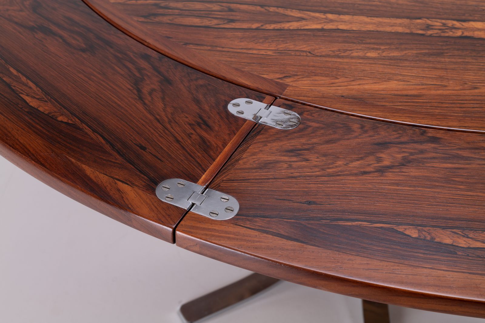 Rosewood & Chrome Lotus / Flip Flap Dining / Center Table By Dyrlund, Denmark 1970s photo for sale