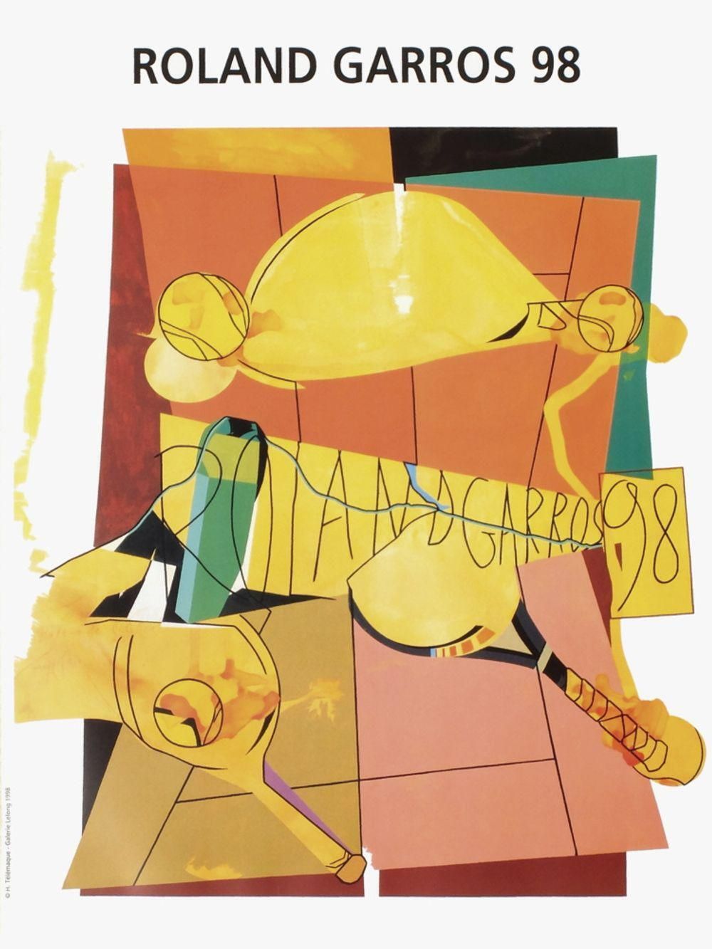 1998 Hervé Télémaque Roland Garros Poster photo furniture