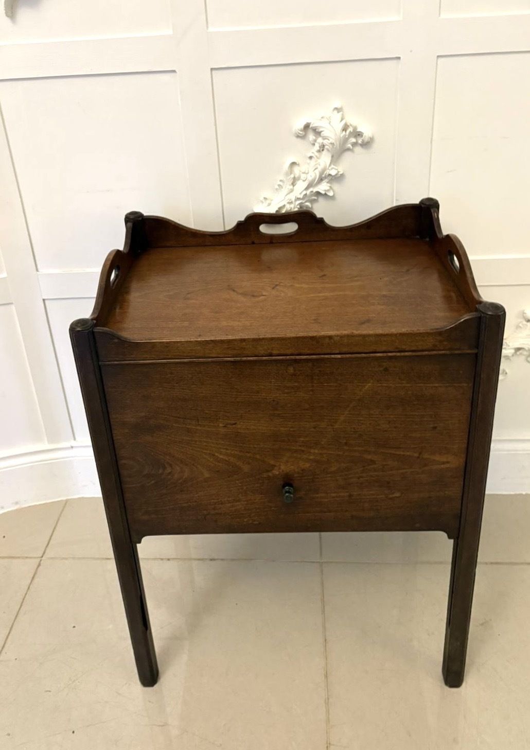 Unusual Antique 18th Century Quality Mahogany Bedside Cabinet