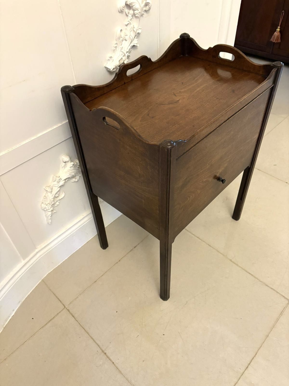 Unusual Antique 18th Century Quality Mahogany Bedside Cabinet photo buy
